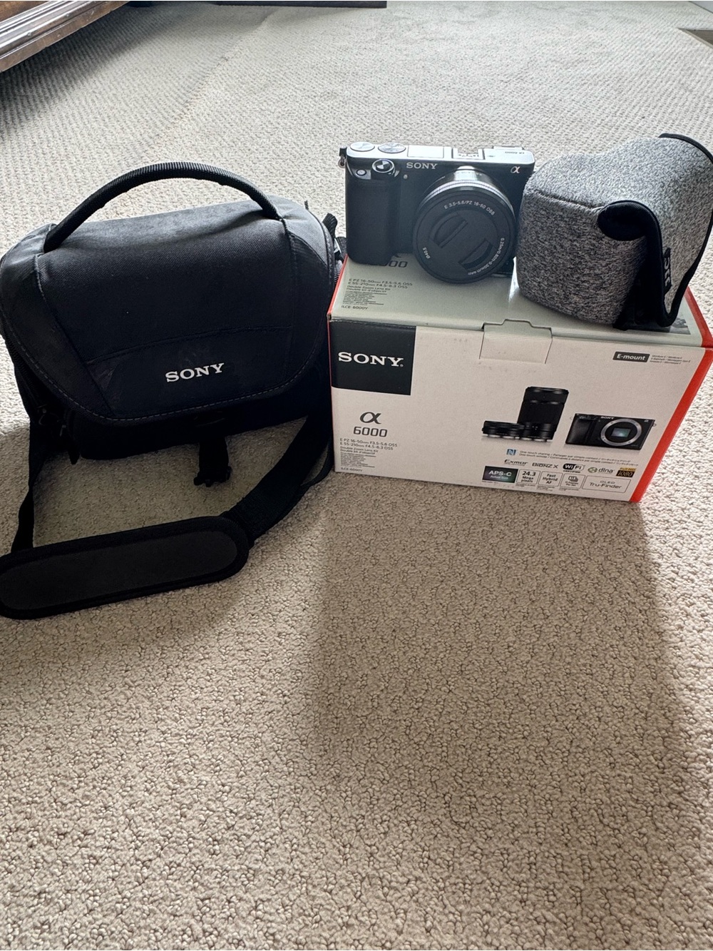 Sony Alpha 6000 Mirrorless Digital Interchangeable Lens Camera Set- Black